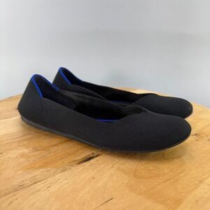 Rothys The Flat Womens Size 9 Black Knit Fabric Slip On Round Toe Ballet Loafers